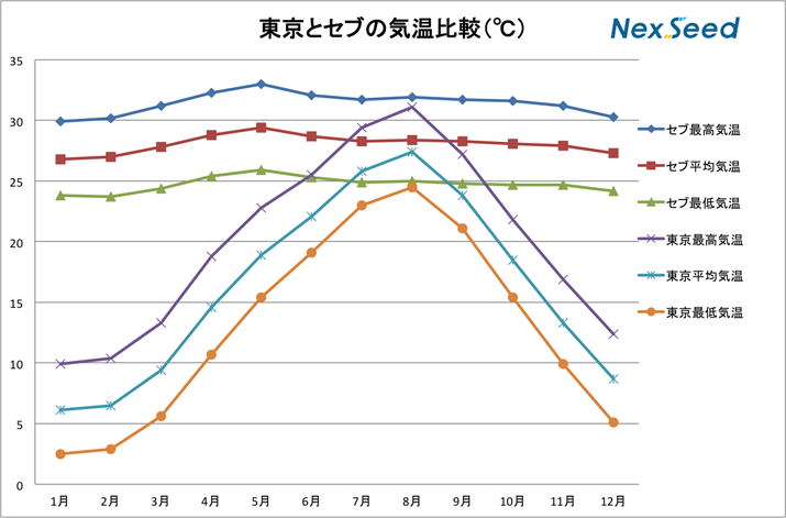 セブ島の気候と雨季をグラフで分析 日本の夏より実は快適 Nexseed Blog